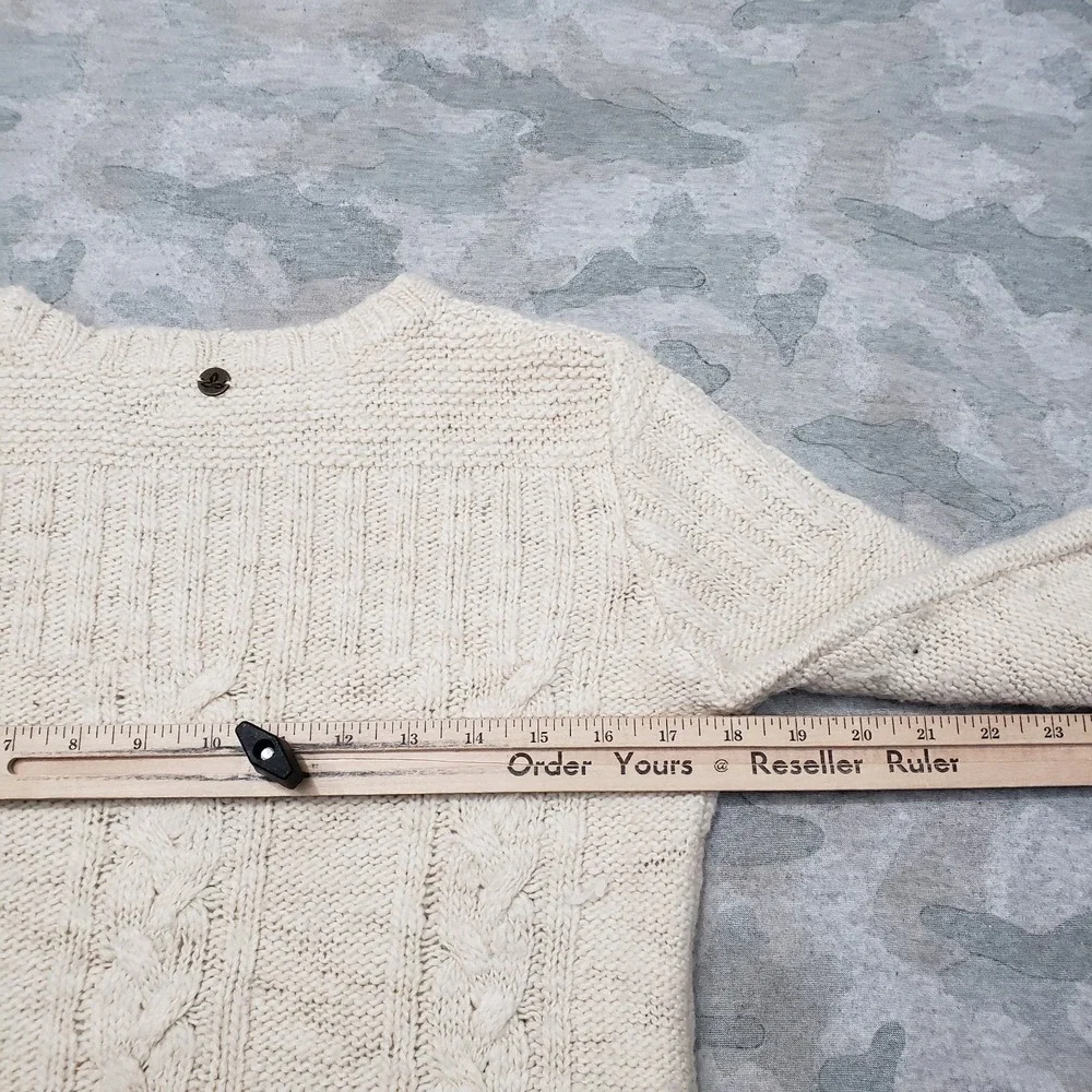 Prana Sweater Womens Small Beige Pullover Cable Knit‎